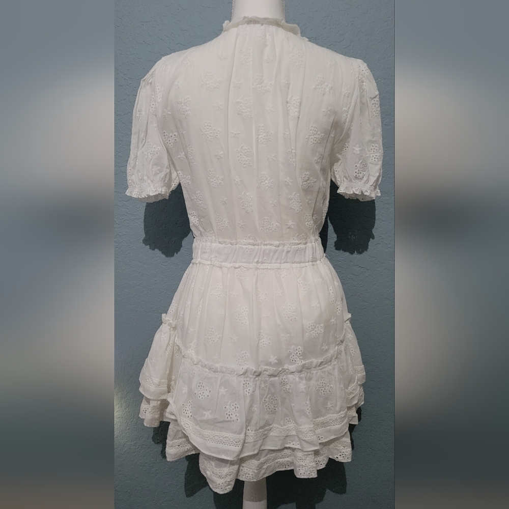 Mable White Eyelet Ruffle Mini Dress - Picture 8 of 16